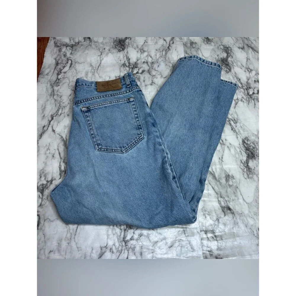 Calvin Klein 90s 100% Cotton light Blue Denim Jeans patch logo  13/14 Vintage